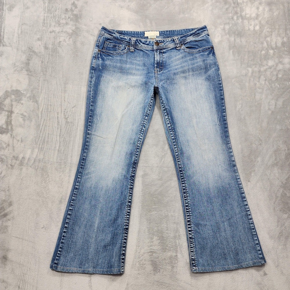 Vintage‎ Maurices Jeans Womens 17/18 Blue Morgan New Boot Bootcut Faded Stretch